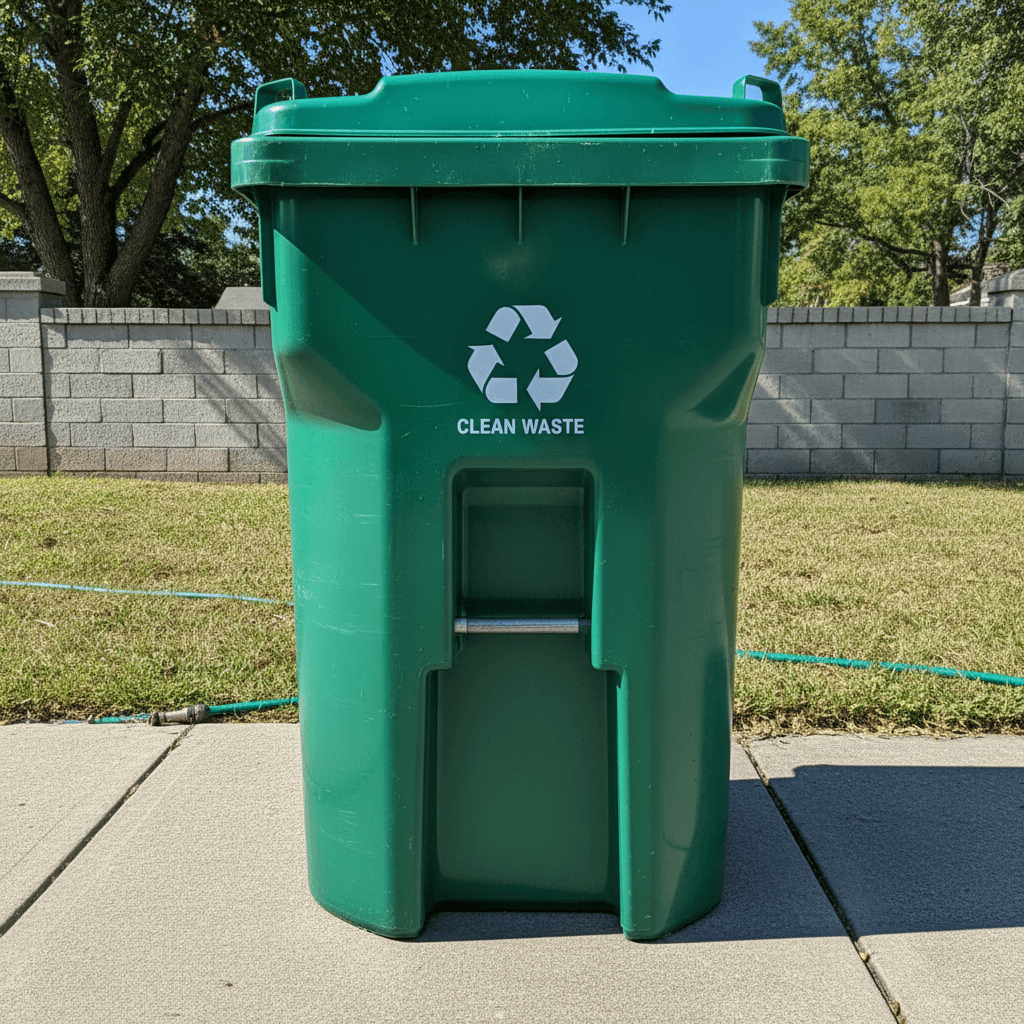 Clean empty trash bin after service